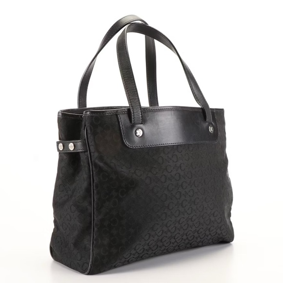 🌟🌟👜 STUNNING! 👜🌟🌟 Céline Macada Black Canvas Cabas Tote Bag - Picture 1 of 7